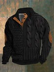 Avarati Men’s Cable Knit Sweater with Elbow Patches