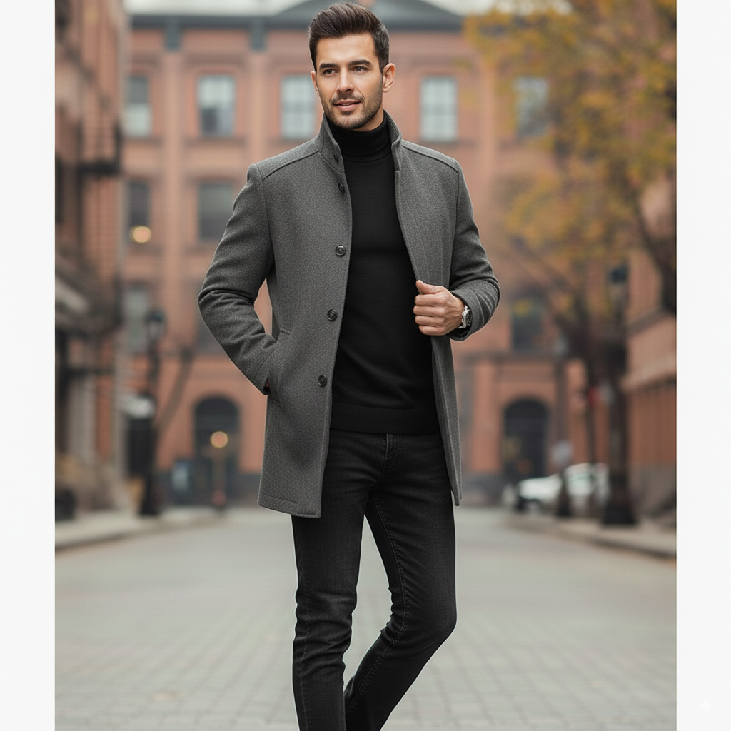Avarati Men’s Long Sleeve Overcoat