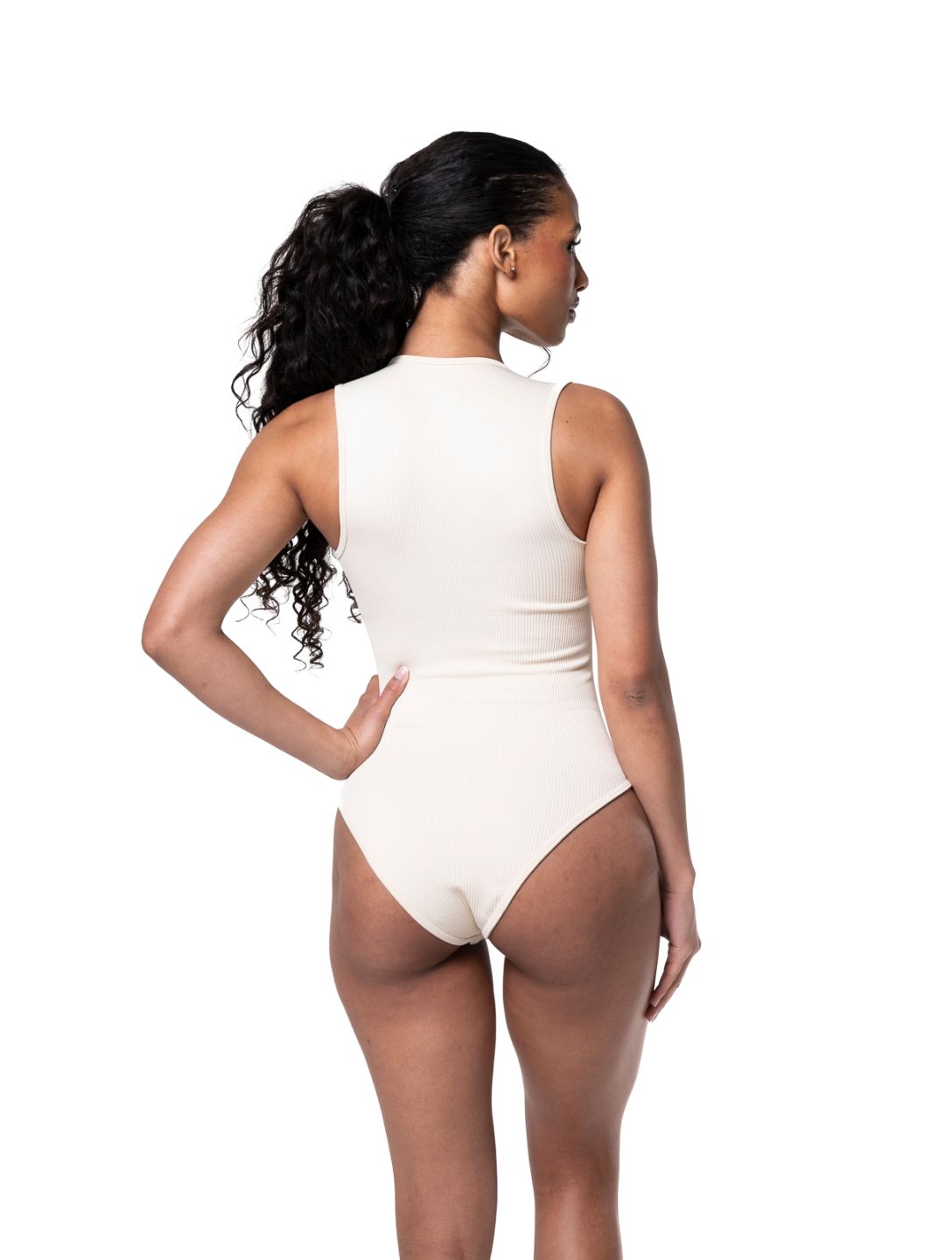 Ribbed Square Neck Shapewear Bodysuit